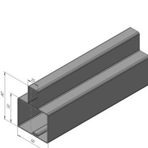 Профиль стальной для уличных ворот 60x80, DHS181