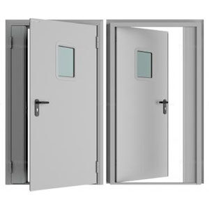 Дверь DoorHan/1250/2050/Противопож.EI60/двухств./остеклен./глад./глад./RAL7035/прав./угл. рама, DPO60/1250/2050/7035/R/N
